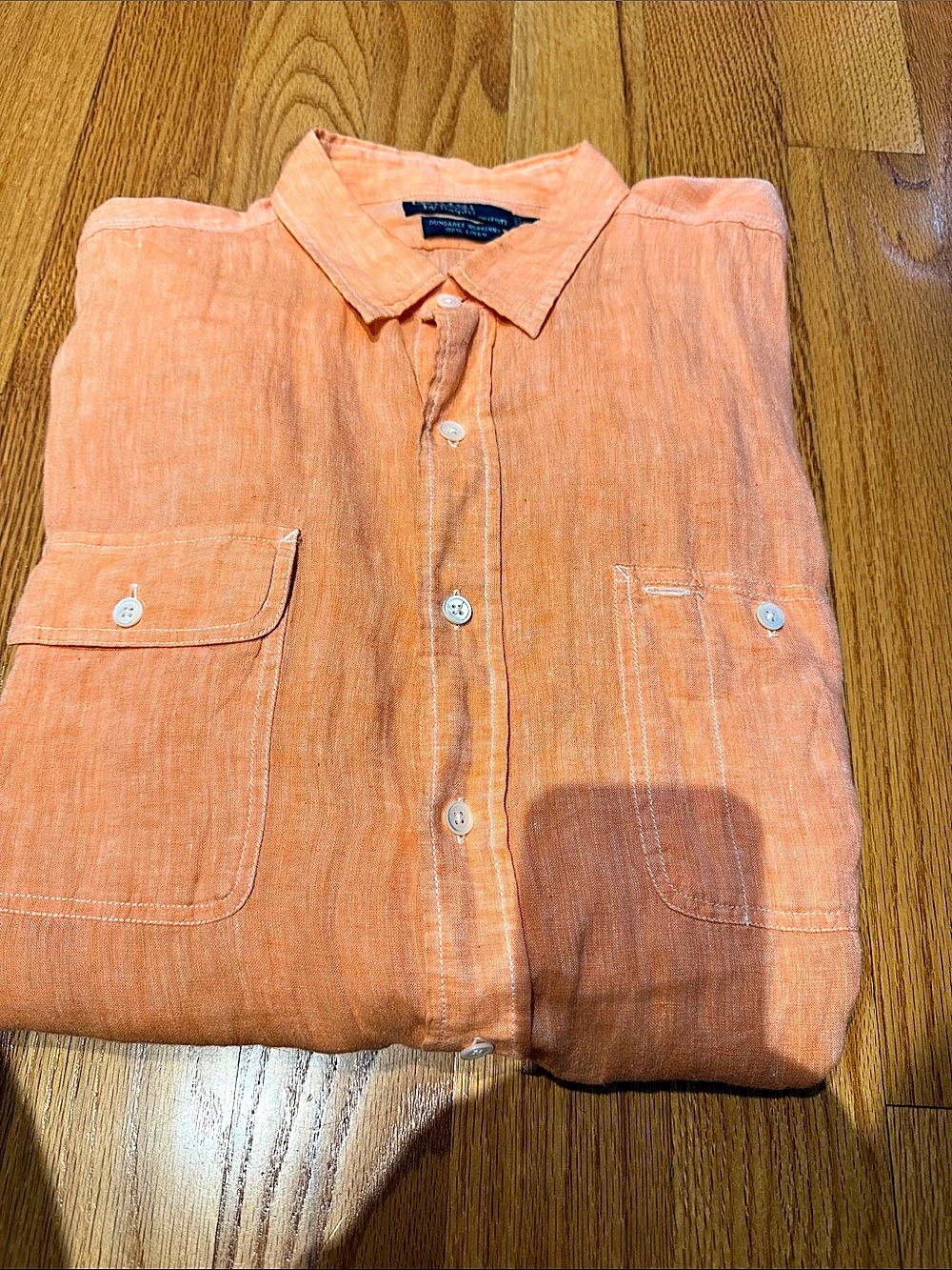 Polo Ralph Lauren Classic Fit Linen Long-Sleeve Shirt Orange